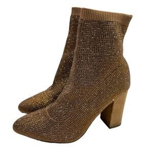 Wild Pair Baybe bling sock booties bronze - 6